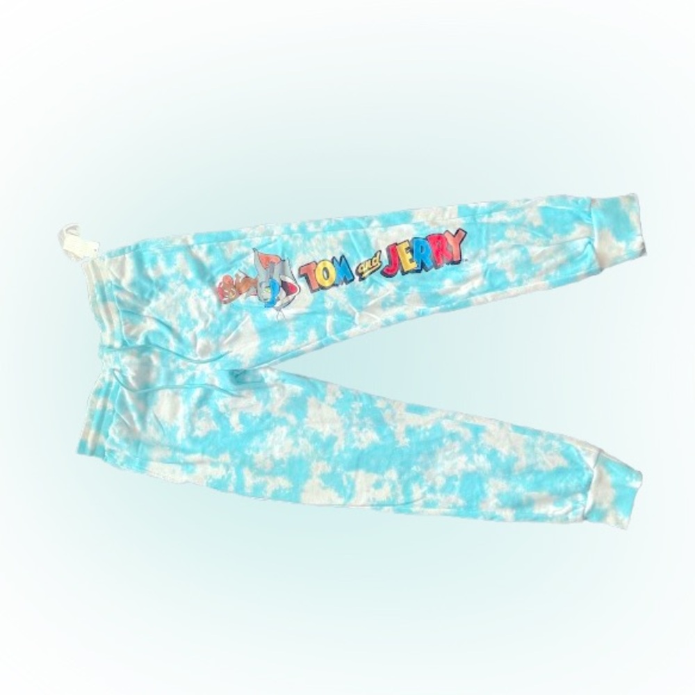 Tom & Jerry Blue Tie-Dye Sweatpants NWT